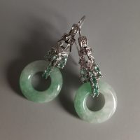 Gem Gardener, jade donut earrings, art deco jade earrings, art deco jade jewelry, jade platinum earrings, jade earrings singapore, art deco jade jewelry, antique jade jewellery, jade jewellery singapore