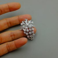 Gem Gardener, art nouveau diamond pendant, diamond cluster pendant white gold, grape diamond pendant, antique diamond pendant brooch, vintage diamond pendant white gold, antique white gold jewelry, white gold pendant singapore, diamond pendant singapore