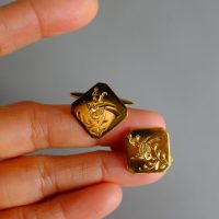 22k Antique Bird Cufflinks Chinese