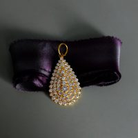 Tear Drop Diamond Pendant Antique 18k Chinese