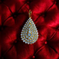 Tear Drop Diamond Pendant Antique 18k Chinese