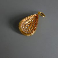 Tear Drop Diamond Pendant Antique 18k Chinese