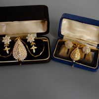 Tear Drop Diamond Pendant Antique 18k Chinese