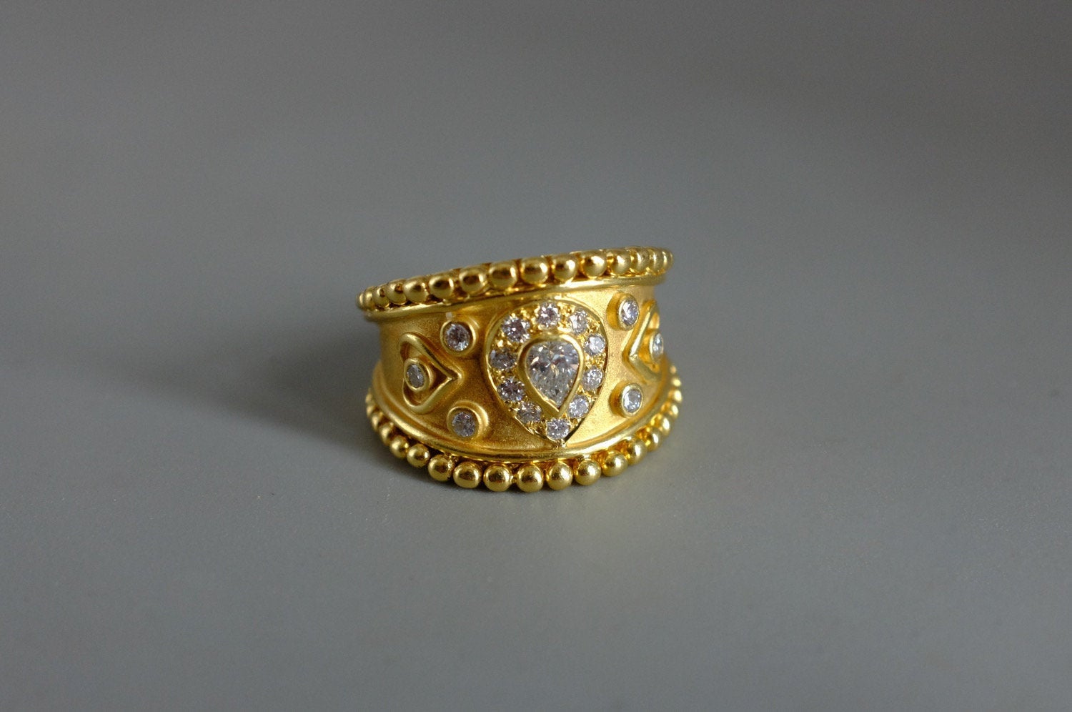 Gem Gardener, vintage cigar band ring, diamond cigar band ring, women's cigar band rings, wide cigar band ring gold, diamond rings singapore
