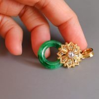 Gem Gardener, jade donut pendant necklace, jade diamond pendant necklace, jadeite jade donut pendant, art deco jade pendant, antique jade pendant necklace, jade jewellery singapore