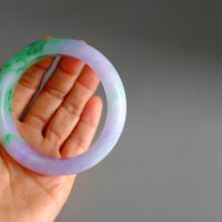Gem Gardener, 58mm jade bangle, 57mm jade bangle, jade bangle singapore, purple and green jade bangle, green and lavender jade bangle, burmese jade singapore, bi color jade bangle