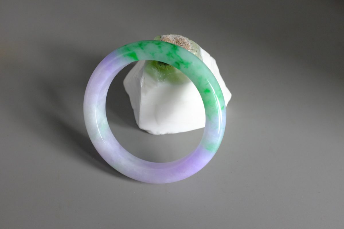 58mm Jade Bangle Lavender Jade Bangle Bi Color GEM GARDENER