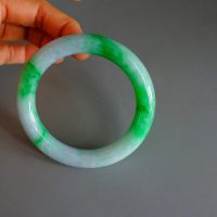 57 58 59 Green Celadon Round Jade Bangle Type A