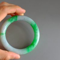 57 58 59 Green Celadon Round Jade Bangle Type A