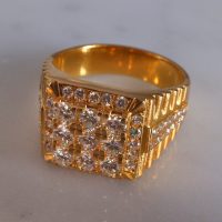 1.7ctw Brutalist Honeycomb Ring 20k