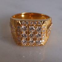 1.7ctw Brutalist Honeycomb Ring 20k