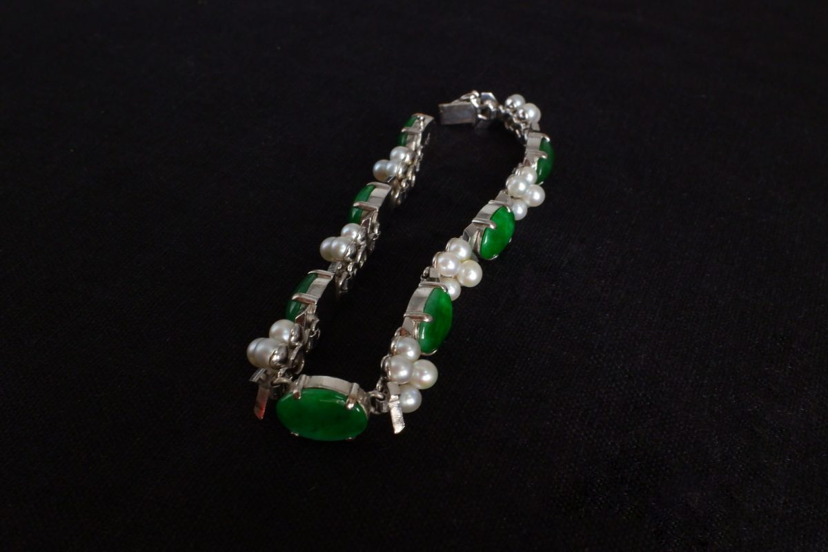 Gem Gardener, jade pearl bracelet, vintage jade bracelet, jade bracelet white gold, vintage jade jewellery, jade bracelet singapore, jade jewellery singapore, antique jade jewellery, art deco jade jewelry