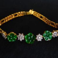 Gem Gardener, antique jade bracelet, chinese jade bracelets, jade bracelet singapore, dark green jade bracelet, jade flower bracelet, vintage jade jewelry, antique jadeite jewelry