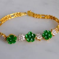 Gem Gardener, antique jade bracelet, chinese jade bracelets, jade bracelet singapore, dark green jade bracelet, jade flower bracelet, vintage jade jewelry, antique jadeite jewelry
