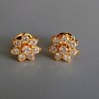 Antique Flower Diamond Earrings 20k Chinese