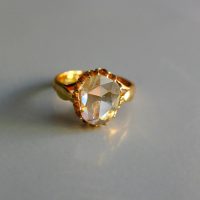 Antique Rose Cut Diamond Ring 18k Chinese