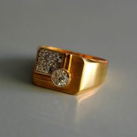 Art Deco Men's Signet Diamond Ring 20k Vintage