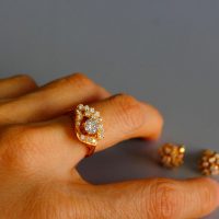 Vintage Chinese Eye Diamond Ring 20k