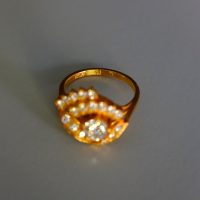Vintage Chinese Eye Diamond Ring 20k