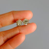2ct Light Yellow Diamond Stud Earrings 18k