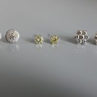 2ct Light Yellow Diamond Stud Earrings 18k