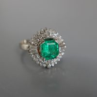 Gem Gardener, emerald art deco ring, vintage art deco emerald ring, emerald ring singapore, Colombian emerald platinum ring, art deco emerald jewelry