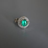 Gem Gardener, emerald art deco ring, vintage art deco emerald ring, emerald ring singapore, Colombian emerald platinum ring, art deco emerald jewelry