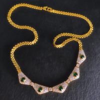 Gem Gardener, art deco emerald necklace, peranakan necklace, peranakan jewellery singapore, emerald diamond necklace gold, emerald necklace singapore