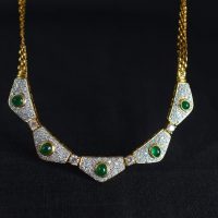 Gem Gardener, art deco emerald necklace, peranakan necklace, peranakan jewellery singapore, emerald diamond necklace gold, emerald necklace singapore