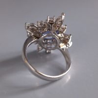 3.64ct Unheated Blue Sapphire Diamond Ring 18k