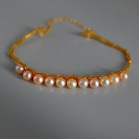 Vintage Pink Pearl Chinese Bracelet 20k