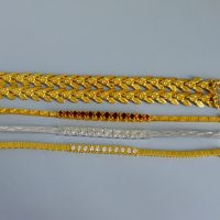 18k Vintage Garnet Link Bracelet Chinese