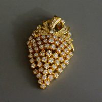 3ct Diamond Cluster Pendant Antique Style 18k