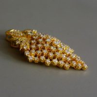 3ct Diamond Cluster Pendant Antique Style 18k