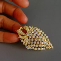 3ct Diamond Cluster Pendant Antique Style 18k