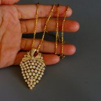 3ct Diamond Cluster Pendant Antique Style 18k