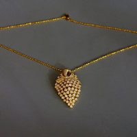 3ct Diamond Cluster Pendant Antique Style 18k