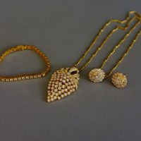 3ct Diamond Cluster Pendant Antique Style 18k