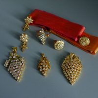 3ct Diamond Cluster Pendant Antique Style 18k