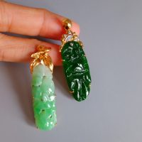 Gem Gardener, carved jade pendant antique, vintage carved jade pendant, jade pendant singapore, vintage jade jewelry for sale, antique jade jewelry for sale, jade jewelry singapore, art nouveau jade