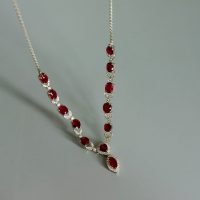 Pigeon Blood Unheated Ruby Necklace 18k