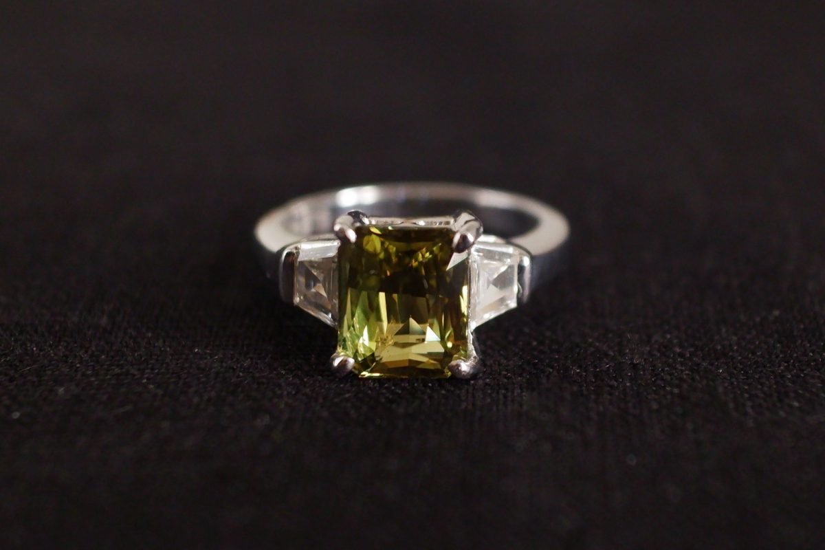 3.25ct Art Deco Alexandrite Diamond Platinum Ring