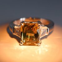3.25ct Art Deco Alexandrite Diamond Platinum Ring