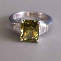 Gem Gardener, emerald cut alexandrite ring, alexandrite ring singapore, alexandrite diamond engagement ring, art deco diamond alexandrite ring, alexandrite three stone ring, engagement ring singapore
