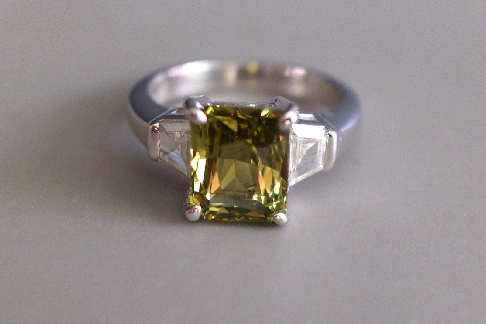 Gem Gardener, emerald cut alexandrite ring, alexandrite ring singapore, alexandrite diamond engagement ring, art deco diamond alexandrite ring, alexandrite three stone ring, engagement ring singapore