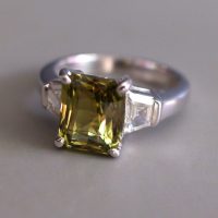 Gem Gardener, emerald cut alexandrite ring, alexandrite ring singapore, alexandrite diamond engagement ring, art deco diamond alexandrite ring, alexandrite three stone ring, engagement ring singapore