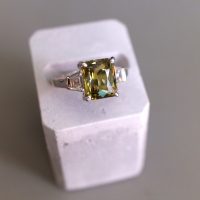 Gem Gardener, emerald cut alexandrite ring, alexandrite ring singapore, alexandrite diamond engagement ring, art deco diamond alexandrite ring, alexandrite three stone ring, engagement ring singapore