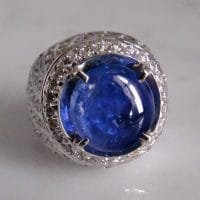 Gem Gardener, star sapphire ring mens, big star sapphire ring, ceylon blue star sapphire ring, mens cabochon sapphire ring, mens ring singapore, vintage mens ring
