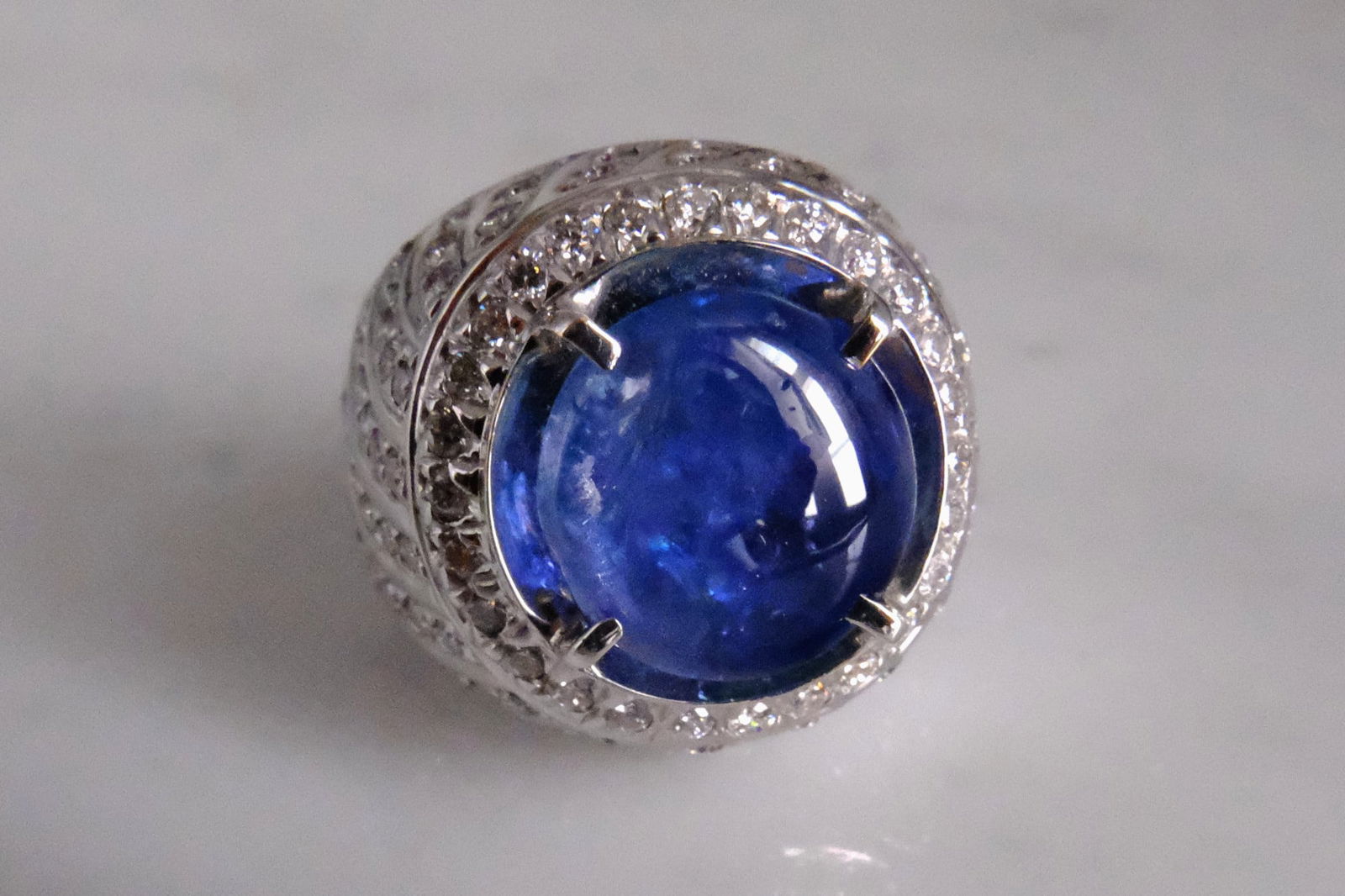 Gem Gardener, star sapphire ring mens, big star sapphire ring, ceylon blue star sapphire ring, mens cabochon sapphire ring, mens ring singapore, vintage mens ring