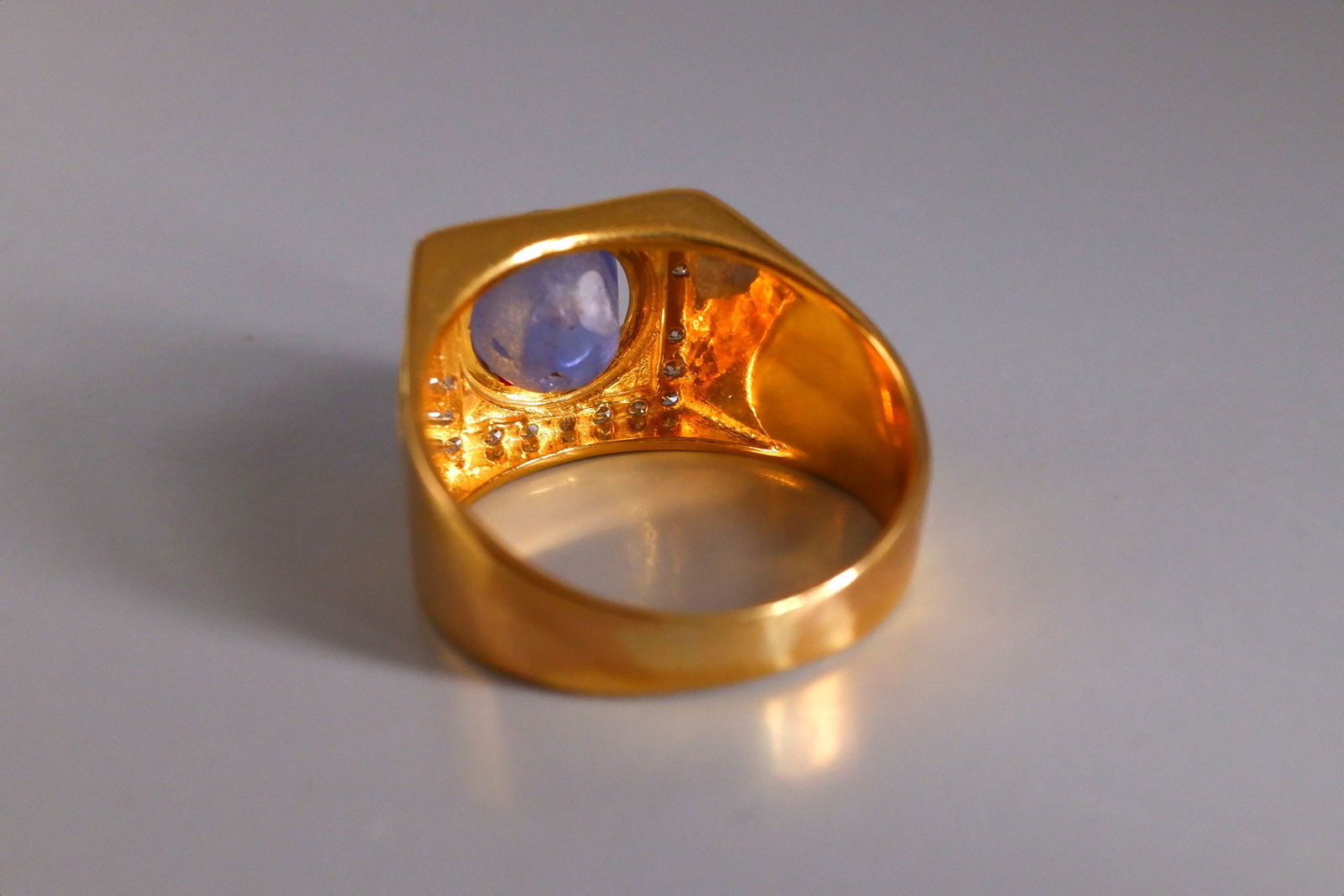 5ct Blue Star Sapphire Men's Pinky Ring | GG